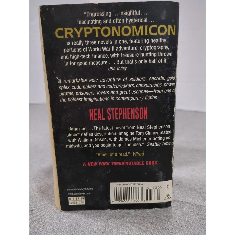 Cryptonomicon‎ Neal Stephenson Frist Avon Books Paperback Edition Nov. 2002 VTG